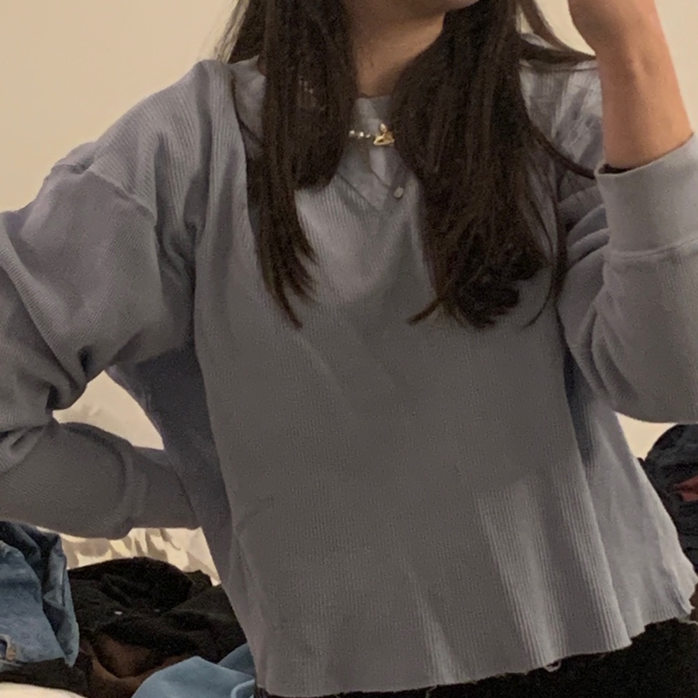 light blue brandy melville long sleeve top